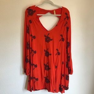 Free People Emma Embroidered Swing Dress